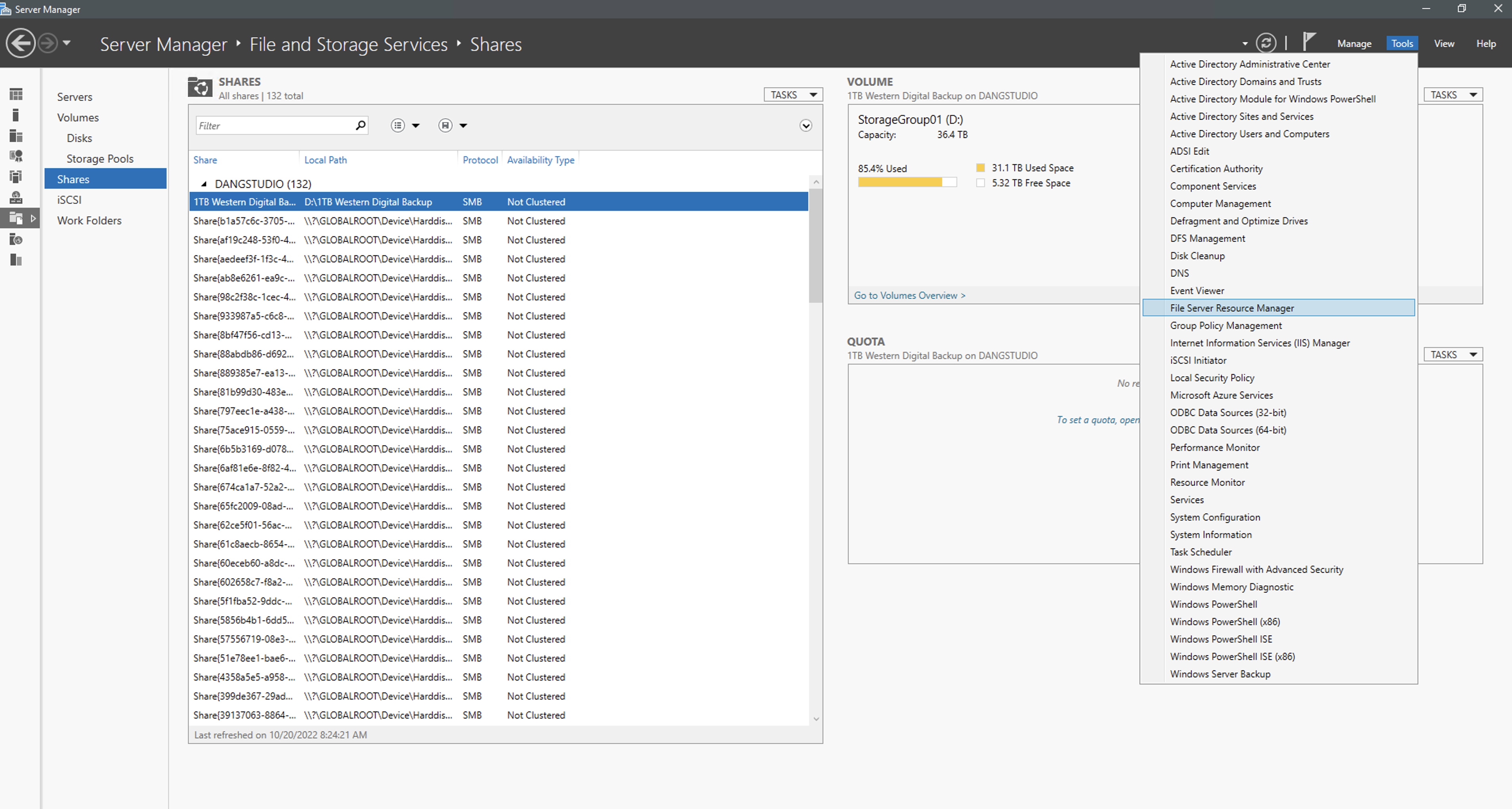 how-to-set-project-space-quotas-manually